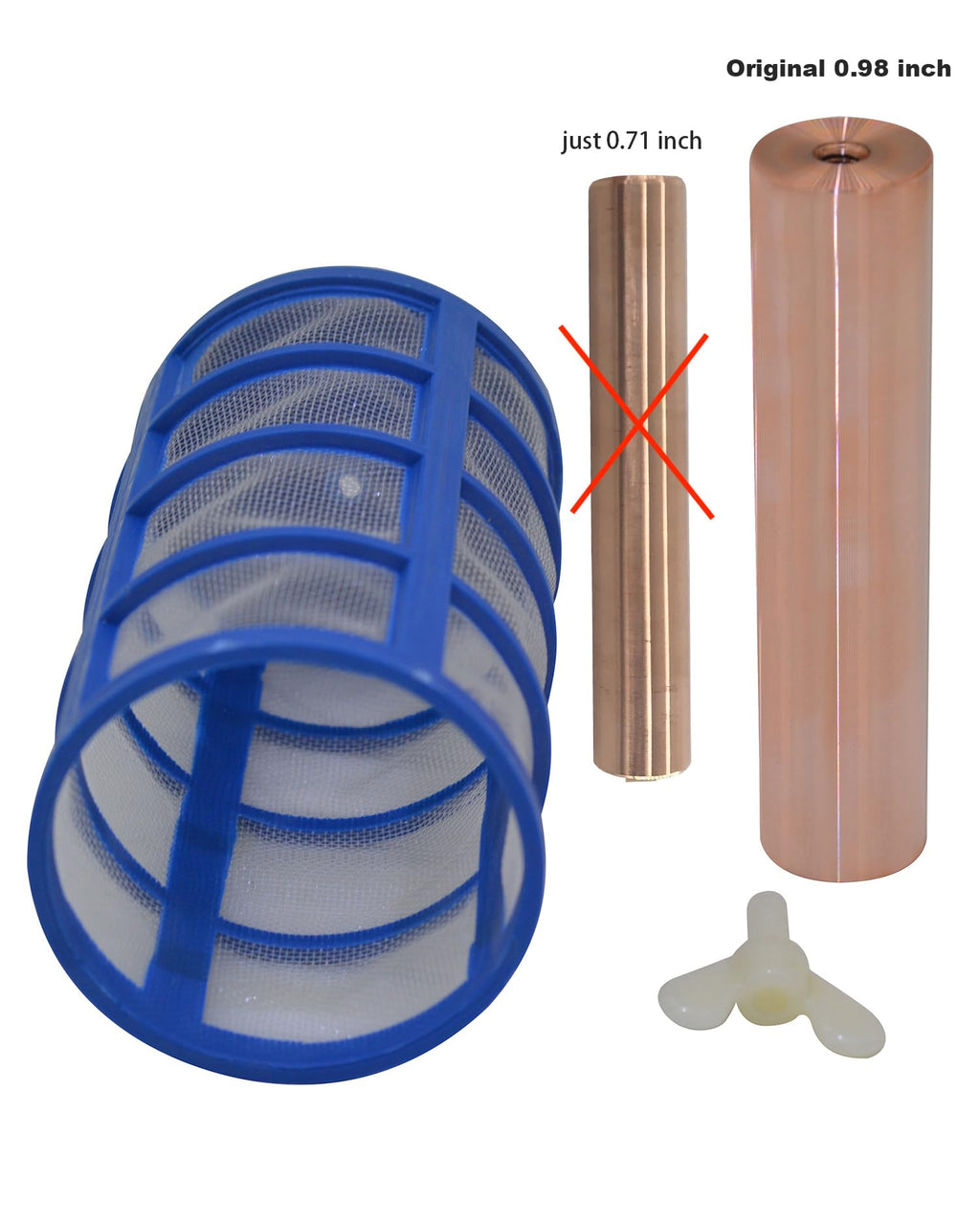 sunsest Original 0.97'' Diameter Copper Anode Replacement, Much Bigger Than 0.71'' Thicknest Copper Replacement, 4.32 x 0.97 inch, for Solar Pool Ionizer,Solar Chlorine,for Most Brand,Threaded M6
