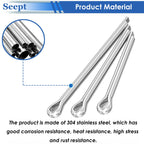 Seept 120Pcs Cotter Pins 304 Stainless Steel Cotter Pins Assortment Kit Tractor Pin Used for Hitch Pin Lock System, Trucks, Engine Repair in Towing Hitch Clips & Pins