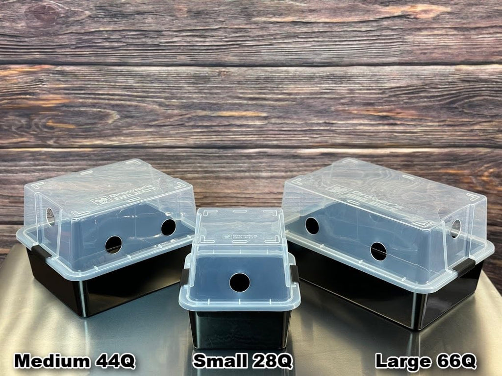 Grower's Select 28Q Cube Mushroom Monotub Fruiting Chambers with Filter Disks and Liners (2 Pack)