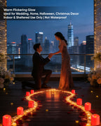 Homemory 24Pack Red Flickering Flameless Votive Candles, 200+Hour Electric Fake Candles, Battery Operated LED Tealight for Wedding, Outdoor, Table, Festival (Warm White,Battery Included)