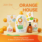 ORANGE HOUSE Natural Liquid Hand Soap, Food-Grade Orange Oil Moisturizing Hand Wash, Plant-Based & Hypoallergenic, Gentle for Sensitive Skin, Non-Toxic Citrus Scented Soap, 12 Fl Oz (6 Pack)