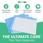 Remedies - Bed Pads Disposable Adults, Seniors, Kids & Puppy Pads - 23" x 36" - Large Disposable Underpads - 50 Count, Incontinence Underpads for Beds & Furniture, Dog Pee Pads, Dogs Chucks Pads