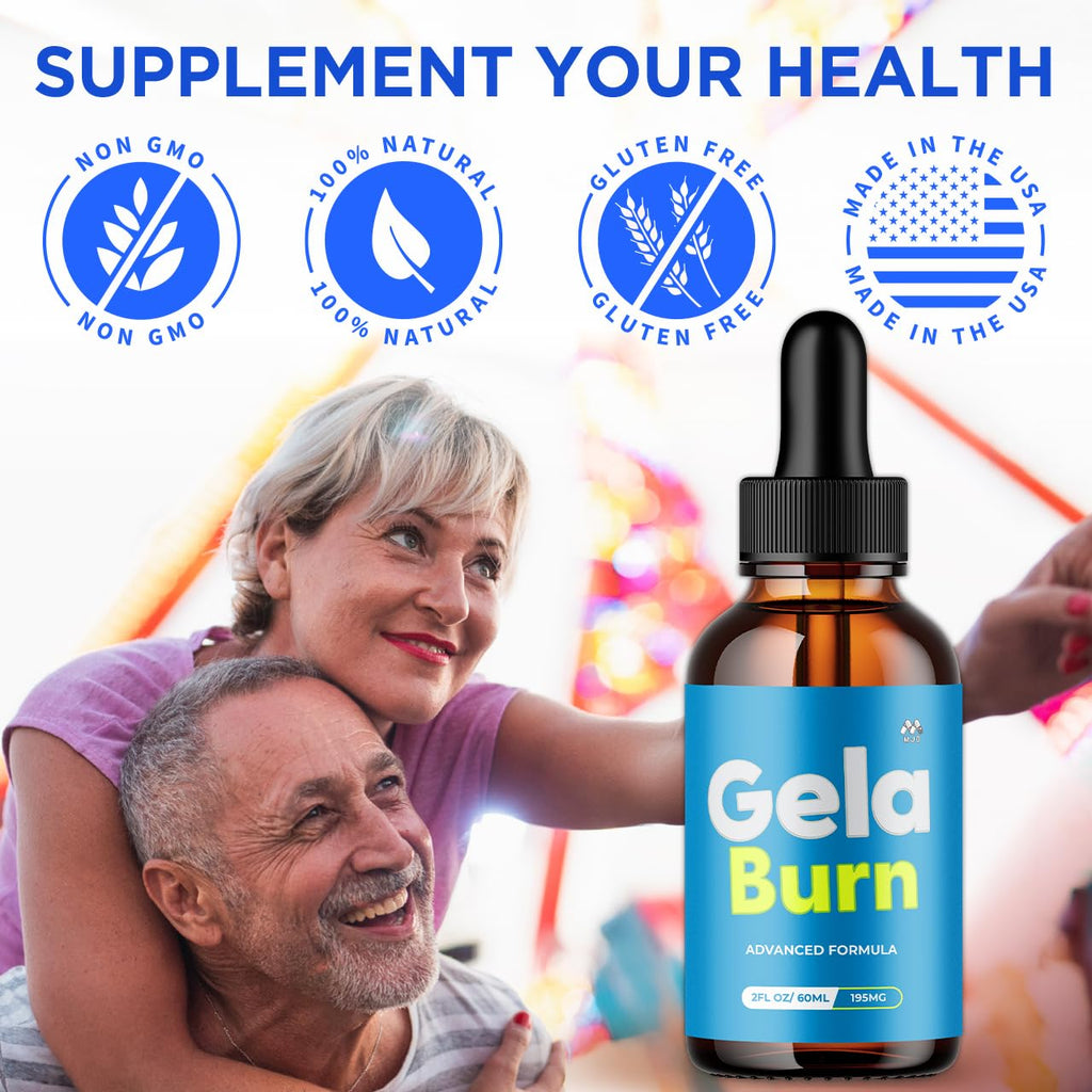 (2 Pack) Gela Burn Drops, Official GelaBurn Drops with Natural Ingredients, Advanced Formula Supplement with Max Strength Health & Wellness Active Lifestyle Multivitamins for Women& Men (60 Servings)
