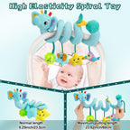 FPVERA Spiral Car Seat Activity Toy, Stroller Arch Baby Crib Hanging Toy with Rattle, Squeaky, Ringing Bell for Bassinet, Stroller, Crib for Infant Newborn Boy Girl Ages 0-12 Months