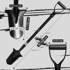 CKG Carbon Metal Detecting Shovel Digging Tool with Double Serrated Blade – Lightweight Digger Garden Root Cutter, Spade Professional Metal Detector Accessories, Gold Digger Shovel - Carbon Black