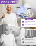 100 Pcs Bedside Commode Liners with Absorbent Pads, Tear-Free Leak-Proof Lavender Scented Commode Liners and Pads, Odor-Free Portable Toilet Liners & Potty Chair Bags for Disposable Adult, Bedpan