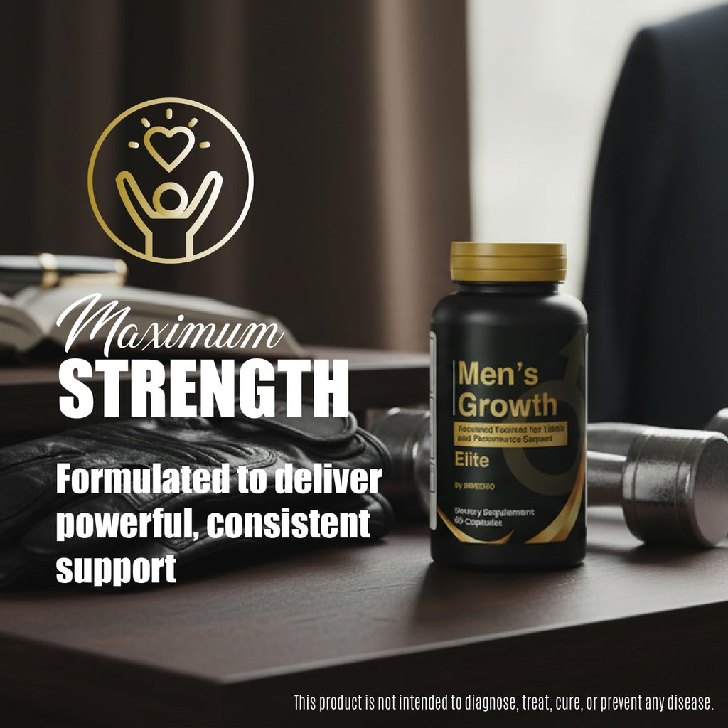 (1 Pack) Mens Growth Capsules, Official MensGrowth Supplement with Premium Ingredients for Maximum Strength & Overall Wellness, All Natural Advanced Formula Support Pills for Reviews (60 Capsules)