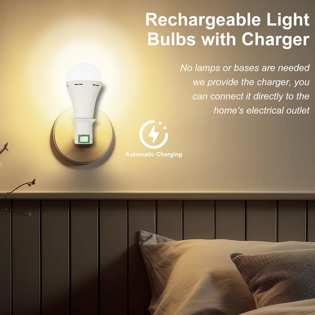 Ostwiki 10 Pack Rechargeable Emergency Light Bulbs for Power Outage