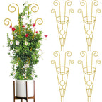 ZOUTOG Trellis for Climbing Plants Indoor 4 Pack 30 Inch,Rustproof Metal Garden Trellis for Potted Plants,Sturdy Houseplant Support Indoor Outdoor for Ivy Pothos Monstera Hoya Flower Vine(Golden Moon)