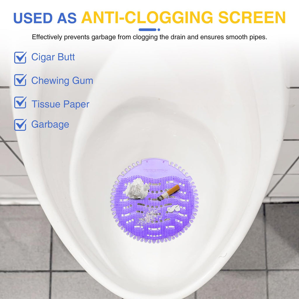 32 PACK Urinal Deodorizer Screen with 100 Gloves-3D Wave Anti-Splash Odor Protection Urinal Cakes for Men Toilets, Four Scents Urinal Mats