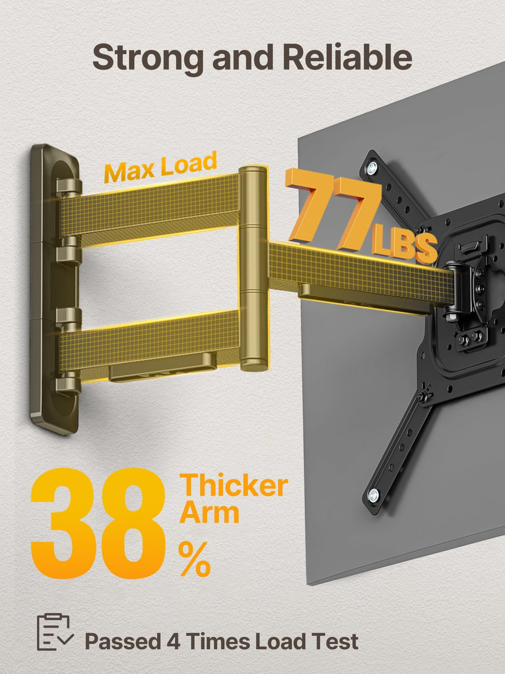 monTEK Full Motion TV Wall Mount Bracket for 23-65 Inch TVs up to 77 lb