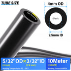 TAILONZ PNEUMATIC Black 4MM or 5/32 Inch OD 10 Meter 32.8ft PU Polyurethane Air Tubing Kit Pipe Hose Air Line Tubing Air Hose Fittings Push to Connect Fittings(29PCS)