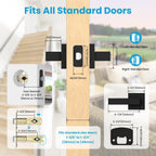 Estmoon 1 Pack Passage Door Handle Matte Black Door Lever, Interior Door Knob Square Heavy Duty Non-Locking Handlesets Hall Closet Handle, Reversible for Right & Left Sided Doors