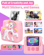 Kids Camera Instant Print,1080P Digital Camera Toy for 3-8 Girls