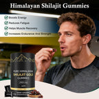 Shilajit Gummies for Men and Women, Himalayan Shilajit Gummies, 100% Natural Gold Grade Shilajit Riched with Ashwagandha Fulvic Acid & 85+ Trace Minerals, No Added Sugar, Vegan, Non-GMO - 60 Gummies
