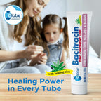 Globe Bacitracin Zinc Ointment with Aloe, Antibiotic Ointment, 4 Pack 1 oz