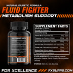 FXSUPPS Fluid Fighter – Herbal Supplement with Potassium & Vitamin B6, 90 Capsules – Supports Hydration Balance, Digestive Comfort & Muscle Function