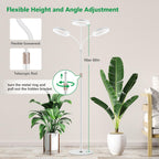 Aumtrly 3 Head Grow Light Full Spectrum LED for Tall Indoor Plants Growing