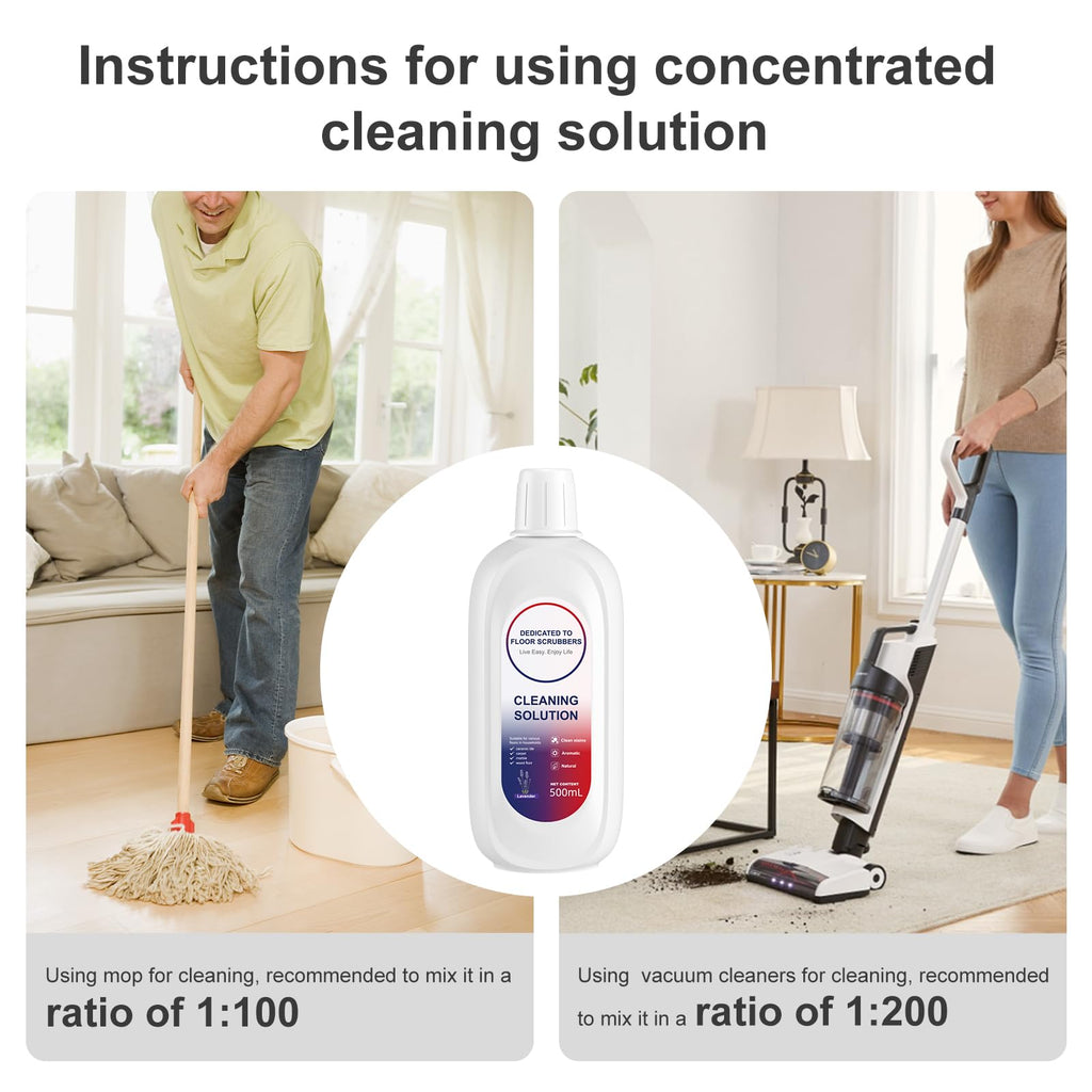 Compatible with Tineco Cleaning Solution Lavender Scent Floor Cleaning Solution, Suitable for All Robot Vacuum Cleaners and Wireless Wet Dry Dual-Use Vacuum Cleaners (2 Bottle, Lavender)