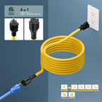 [15-Feet] NEMA 5-15P to 5-15R/ 5-20R/ 6-15R/ 6-20R AC Adapter, Plugrand 12AWG 15 Amp Household AC Plug to 20 Amp T Blade Adapter Cable, 15A 125V to 20A 250V Extension Cable, 15FT