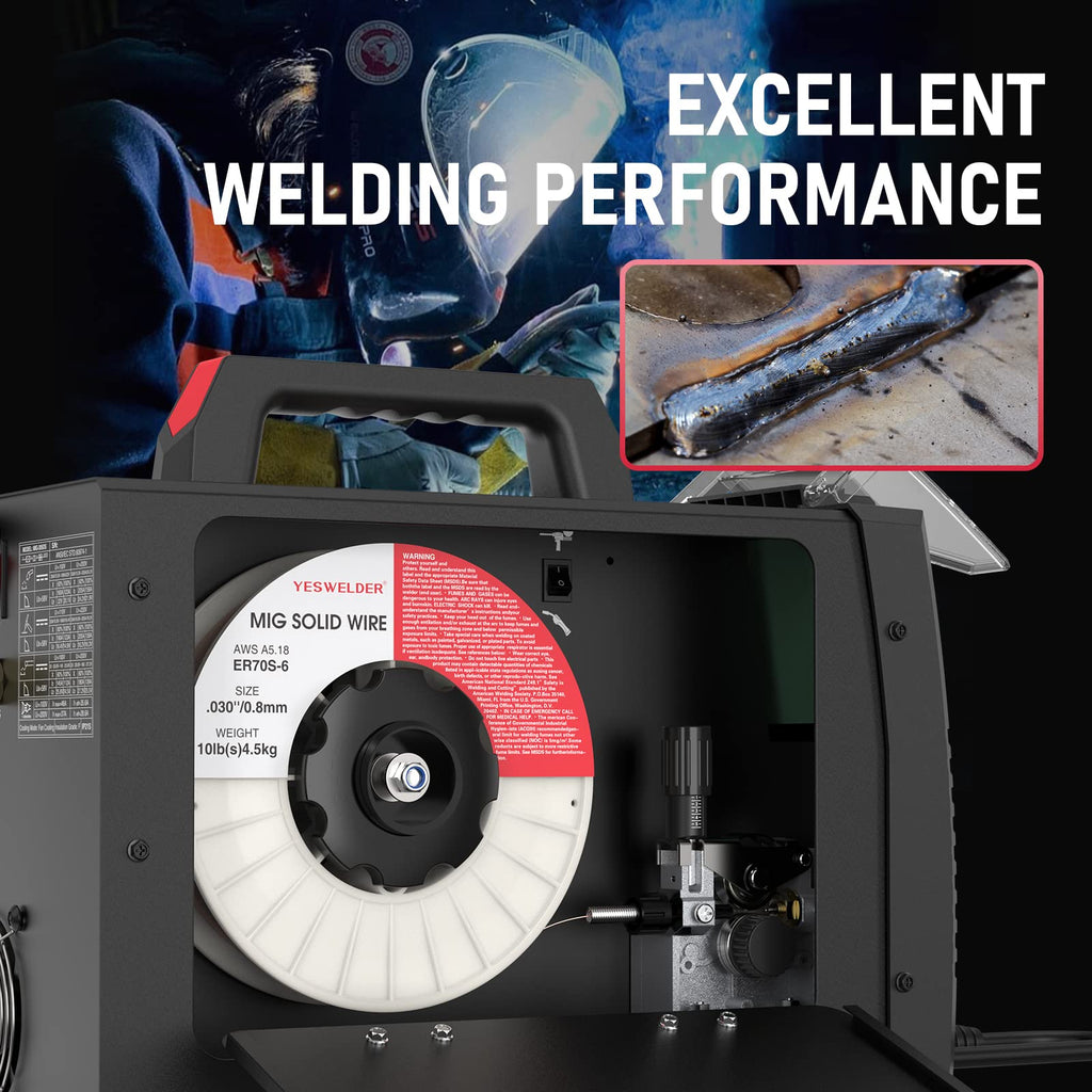 YESWELDER MIG Welding Wire, ER70S-6 Solid Carbon Steel, .030 Inch 10LB (0.8mm 4.5kg), High Feedability Strong ABS Plastic Spool MIG Wire