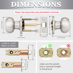 Probrico 10 Pack Round Passage Door Knob(Non-Locking Knobs), Keyless Doorknobs Interior/Exterior Door Lockset,Passage Knobs for Hallway/Closet,Satin Nickel Finish Modern Design Door Hardware