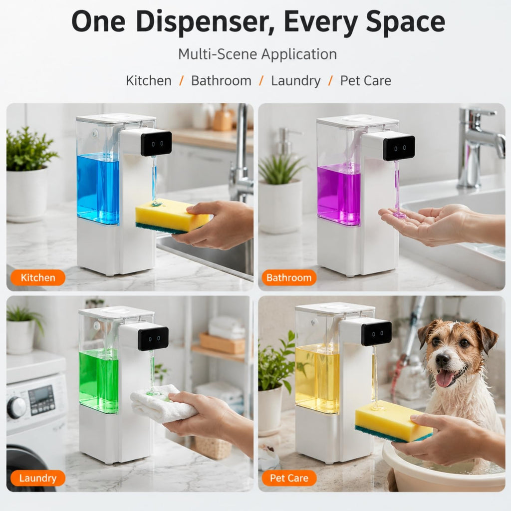 Extra Large 27 oz Dish Soap Dispenser, Touchless, USB-C Rechargeable