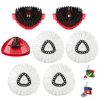 7-Pack Mop Heads Replacements for O Cedar EasyWring 1 Tank System, Includes 4 Microfiber Spin Mops, 2 Scrub Brushes, and 1 Base, Reusable Set Mop Replace Head for Cleaning Home, Bathroom, Kitchen