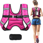 BAGAIL Weighted Vest, 5lb/8lb/10lb/12lb/15lb/20lb/25lb/30lb Weight Vest for Walking & Weight Loss, Reflective Rucking Vest with Phone Pouch for Women & Men, Home Gym & Outdoor Training