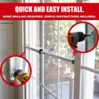 SECURITYMAN Sliding Door Security Bar-Child Proof Sliding Door Lock Bar with Anti Lift Lock - Fits Most Doors & Windows - Adjustable Patio Door Security Bar (18.75"- 51.1") - White