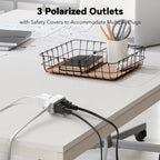 BN-LINK 3-Outlet Indoor Extension Cord, 6/9/12 ft Variety 3-Pack, 16/2 SPT-2, 2 Prong Polarized Plug, White Household Power Cord for Home, Office & Holiday Decorations