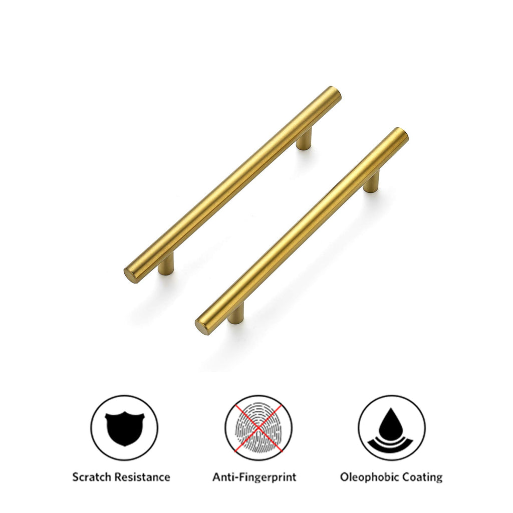 Ravinte 15 Pack 7.38" Cabinet Pulls Brushed Brass Stainless Steel Kitchen Cupboard Handles Cabinet Handles 7.38" Length, 5" Hole Center