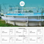 POOL HELPER Adjustable Solar Cover Holder for Steel-Wall Above Ground Pools - Heavy-Duty 5-Pack, No Drilling Required