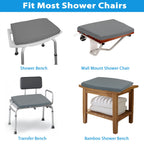 Shower Seat Cushion, Shower Chair Cushion for Transfer Benches in Bathtub, Cushion for Sauna, 3D Mesh Pad with Hook, Slip-Resistant, Design for Elderly, Senior, Handicap Disabled