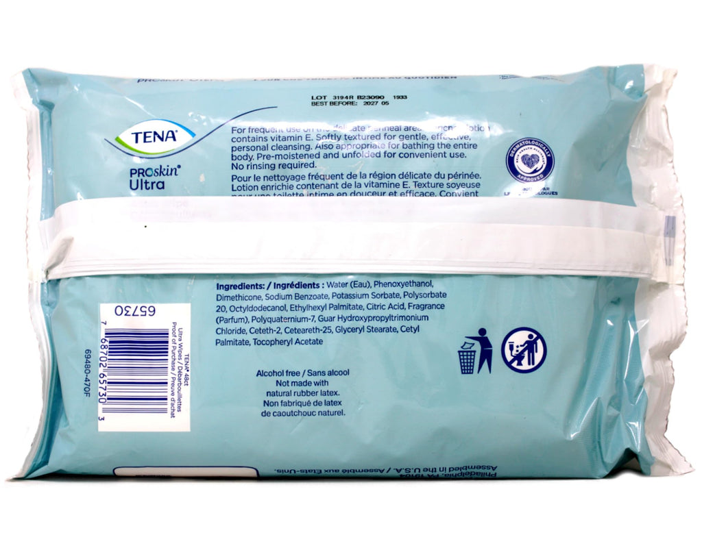 Tena Skincare Incontinence Adult Wipe Pre-Moistened Adult Washcloth 48 ea (Pack of 3)