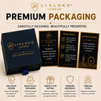 LIVLOKO LONDON Mens Bracelet Leather Black Multi-Layer Tiger Eye Stone Beads Magnetic Adjutable Steel Clasp Viking Rope Bands Surfer Man Wristband Male UK Jewellery Gift box Husband Boyfriend Dad Son
