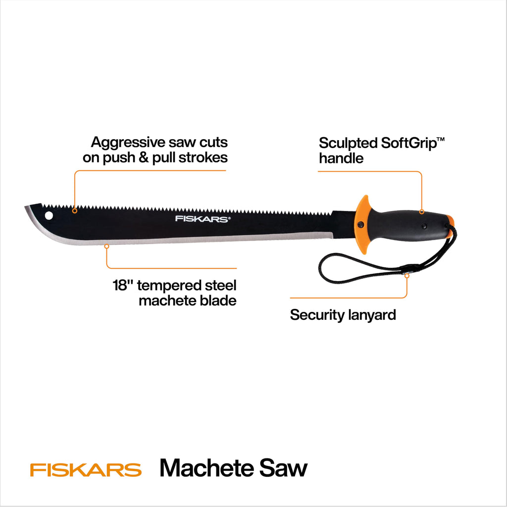 Fiskars 24" Machete Saw, Dual-Edge w/Tempered Steel Blade & Aggressive Saw