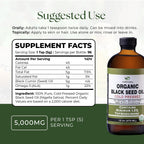 HalalEveryDay Organic Black Seed Oil - USDA Certified, Cold Pressed Glass Bottle 16oz - Over 1.5% Thymoquinone Turkish Black Cumin Nigella Sativa Non-GMO 100% Pure Blackseed Oil