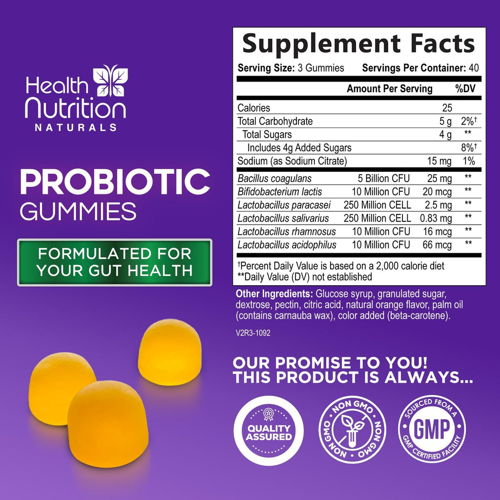 Probiotic Gummies 5 Billion CFU per Serving - Advanced Multi-Strain Probiotic Formula - Immune, Gut, & Digestive Health Support Gummy for Women, Men, Kids - Daily Probiotics Supplement - 120 Gummies