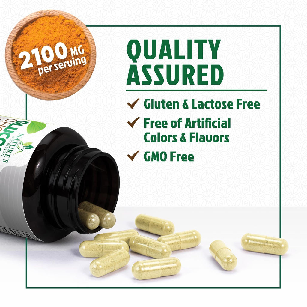 Glucosamine Chondroitin MSM - 3x Strength Joint Support Supplement for Joint Mobility & Comfort For Men and Women, Glucosamine Supplements Complex with Turmeric & Boswellia - 120 Capsules