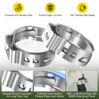 KTROVNN 120 Pack 3/4 Inch PEX Cinch Clamps Rings, Heavy Duty 304 Stainless Steel Pex Crimp Rings, Thickened Single Ear Hose Clamps for PEX Tubing Pipe Fitting Connections
