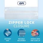 GPI - 4" x 6" - Bulk Pack of 500, 4 Mil Thick, Heavy Duty, Clear Plastic Reclosable Zip Bags, With Write-on White Block for Labeling, Strong & Durable Poly Baggies With Resealable Zipper Top Lock.