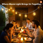 addlon Outdoor String Lights 48FT, LED Shatterproof Bulbs, Dimmable Patio Lights Waterproof, Hanging Outside Lighting for Backyard, Garden, Deck, Balcony, Porch, Café, Decor