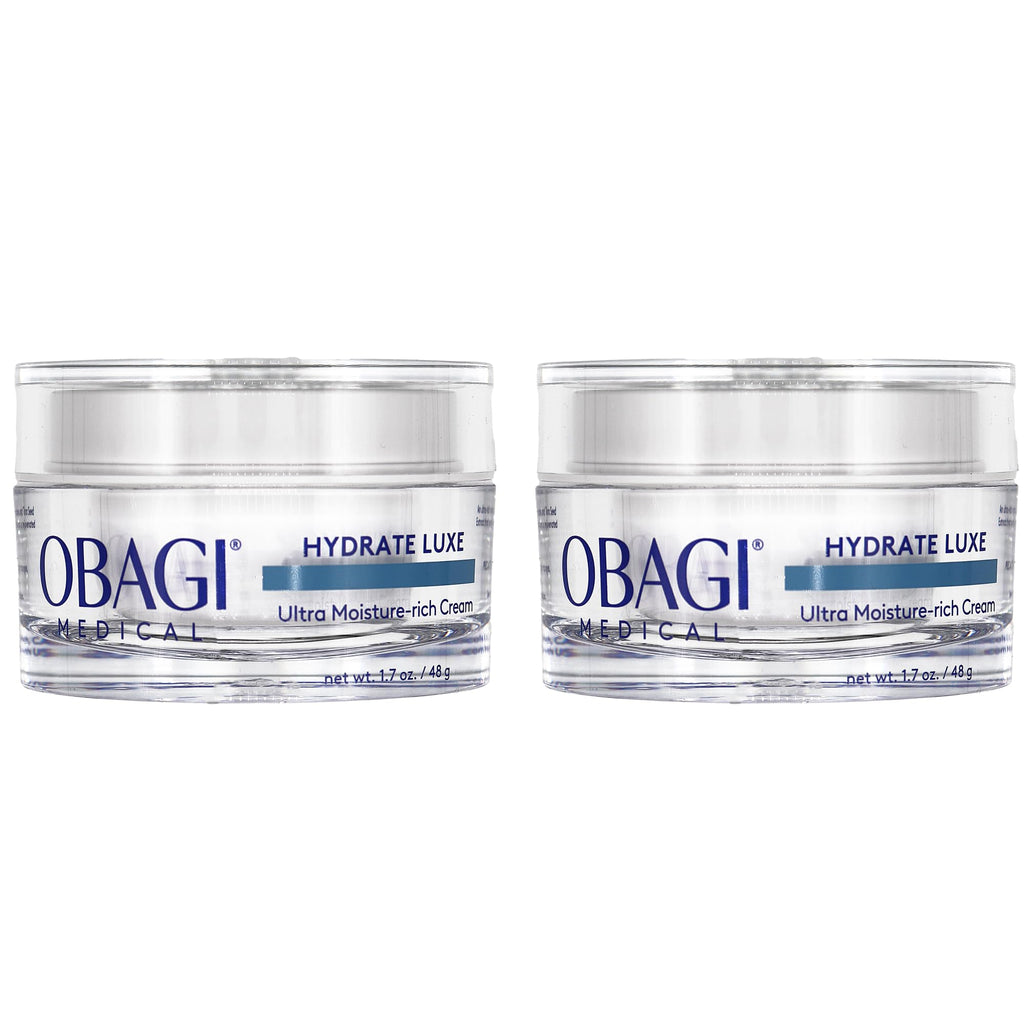 Obagi Hydrate Luxe Ultra-Rich Facial Moisturizer – Non-Comedogenic with Tara Seed Extract and Biomimetic Peptides – Intensive Night Face Cream for Dry, Sensitive or Aging Skin – Two Pack, 2 * 1.7 oz