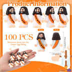 Bememo 100 Pcs Little Jesus Figures Jesus Loves You Original Design Pocket Rubber Little Figures to Hide and Seek Sunday Religious Party Share Easter Gifts(Orange)