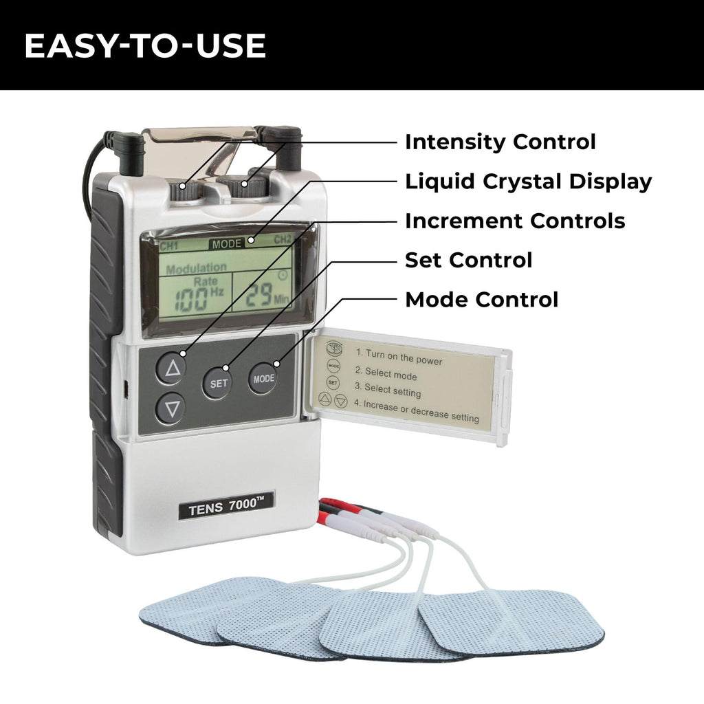 Tens Machine Rover TENS 7000 Digital TENS Unit with Accessories - Muscle Stimulator ...