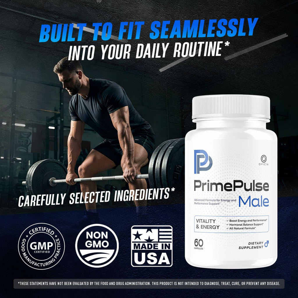 (3 Pack) Prime Pulse Male Pills - PrimePulse Capsules Advanced Formula Support Maximum Strength, PrimePulse All Natural Daily Vitamins for Health and Wellness Reviews, 180 Capsules for 3 Months
