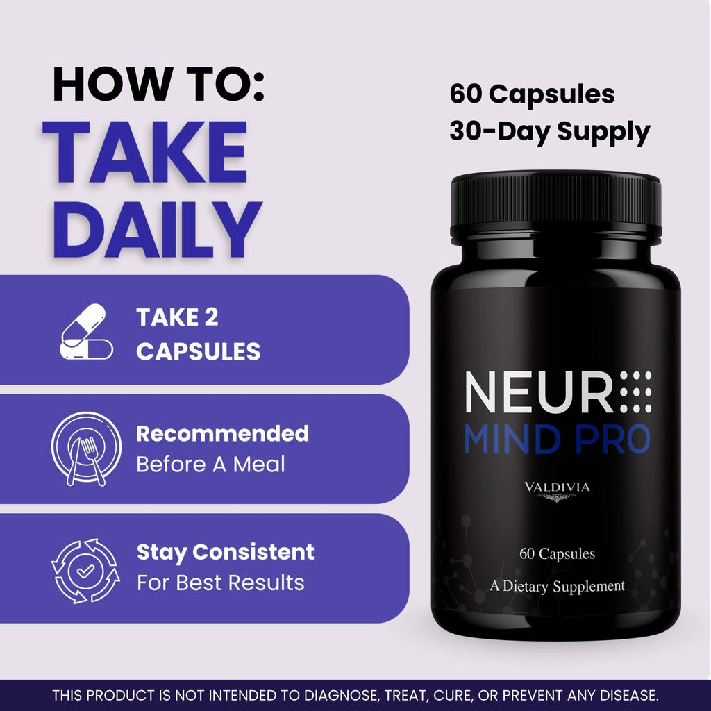 (2 Pack) Neuro Mind Pro Capsules - Official NeuroMindPro Supplement, Premium Formula, Natural Vitamins for Health & Wellness - 120 Capsules for 2 Months