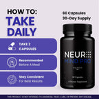(2 Pack) Neuro Mind Pro Capsules - Official NeuroMindPro Supplement, Premium Formula, Natural Vitamins for Health & Wellness - 120 Capsules for 2 Months