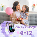 Luyiilo Kids Games Watch, with 26 Puzzle Games, Touch Screen, HD Camera, Alarm Clock, Toys for Ages 4-12 Years Old.Birthday Gift for Boys Girls (Purple)